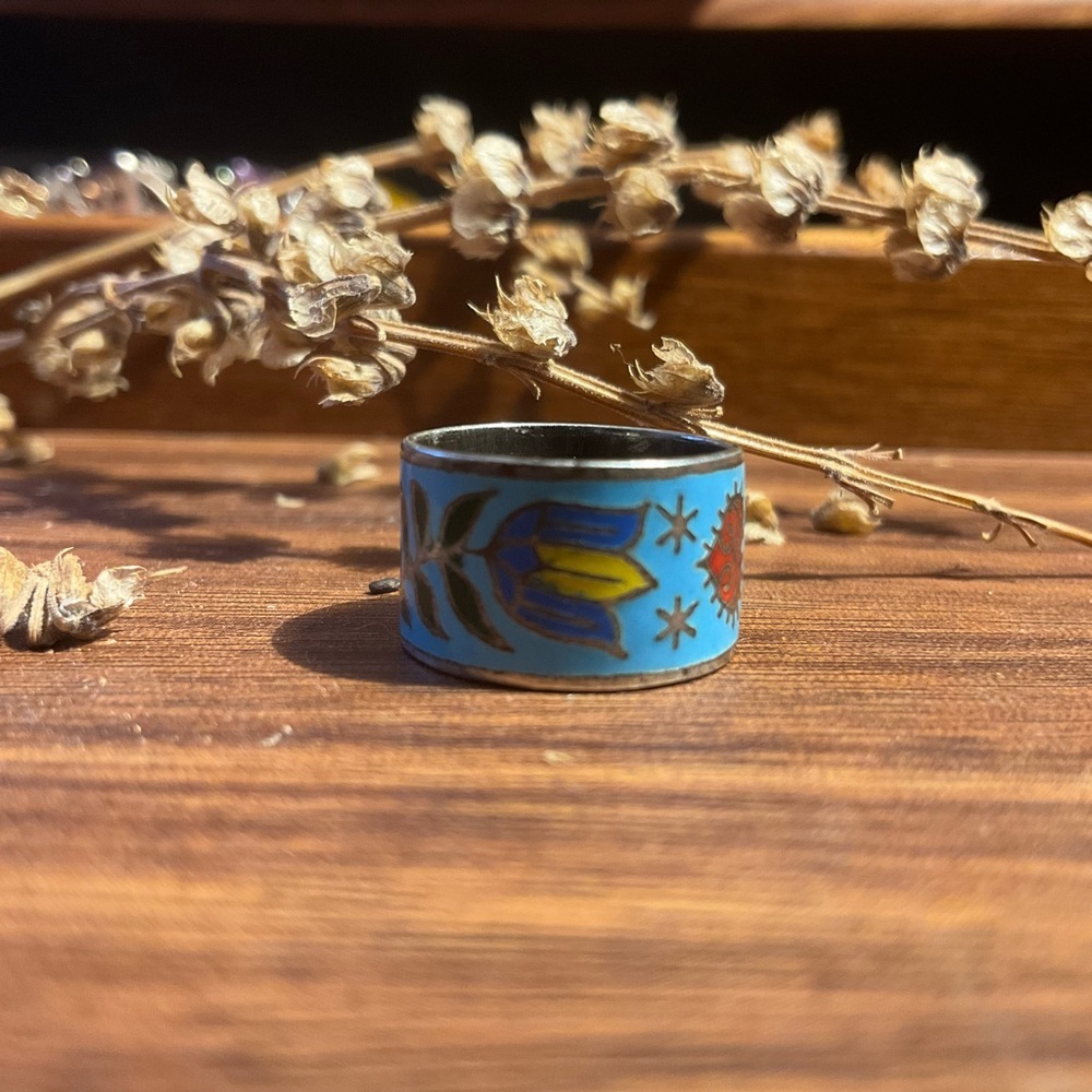 Colorful Thai Sterling Silver Band - Picture 3 of 8